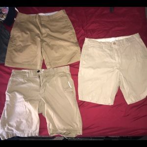 Khaki shorts) pack of 3 (H&M, Merona, old navy)